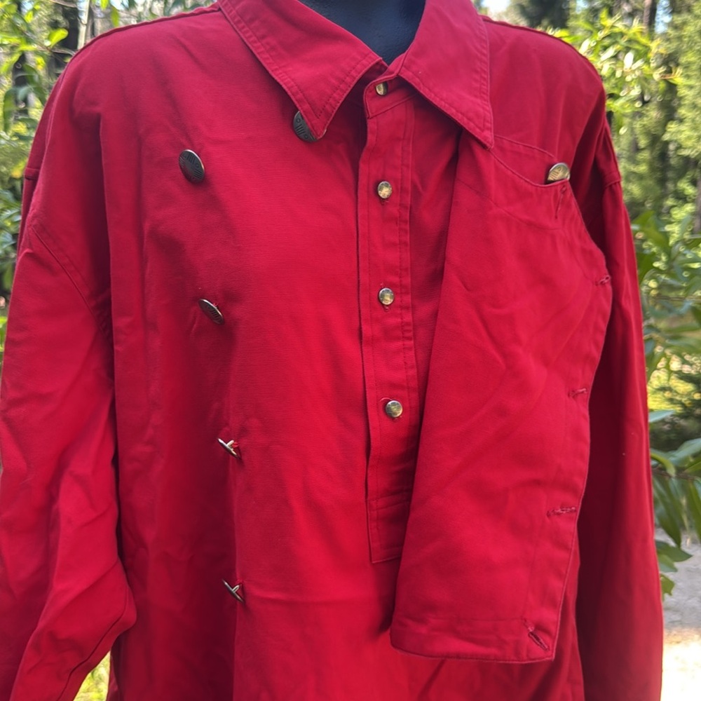 Scully NWOT Classic Bib Western Calvary Red Heavy Duty Cotton Button up sz XXL! - Picture 7 of 13